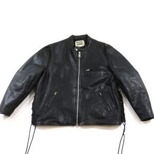 Cafe Racer Leather Jacket, Highway One Motorcycle, Black Womens Sz L 1990s